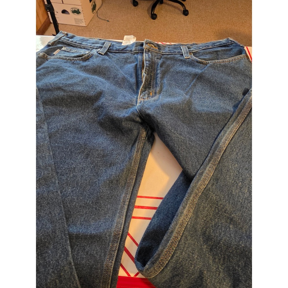 Carhartt B480 DVB Traditional Fit Blue Denim Jeans Mens 40x34 Straight Leg Work